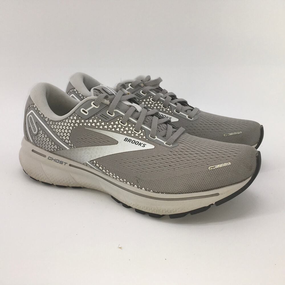 Brooks Ghost 14 Running Shoes Womens 10 Primer Grey Workout Sneaker Fitness